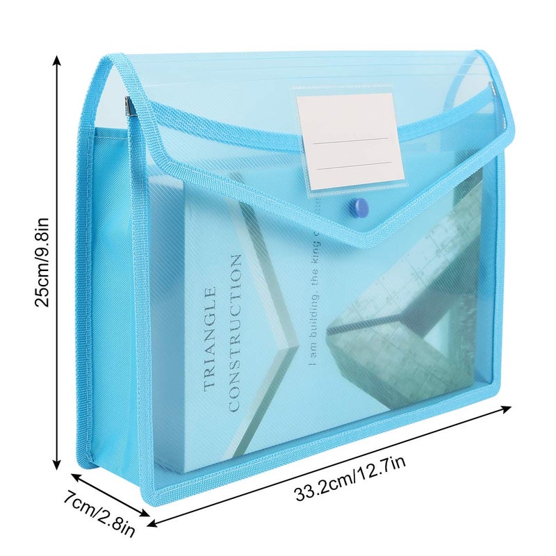 ABC life Plastic File Folder Poly Envelopes Expanding File Wallet Document Folder with Snap Closure  6 Pack A4/Letter Size Waterproof Accordion File Pouch for Office Organization (Assorted Color) - Image 5